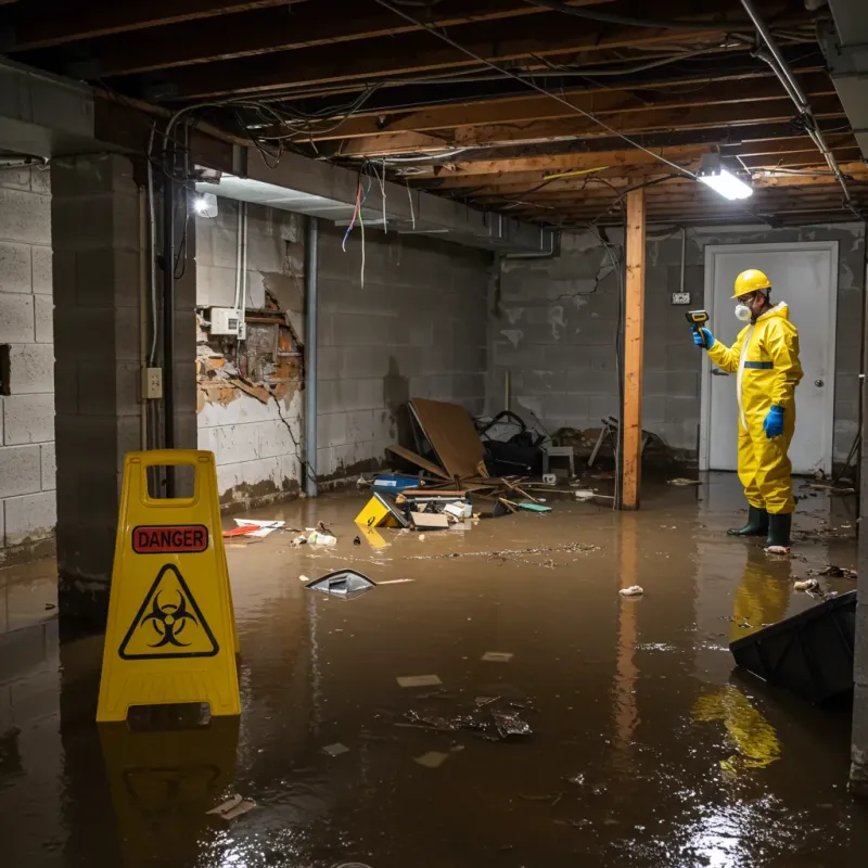 Flooded Basement Electrical Hazard in Granville County, NC Property